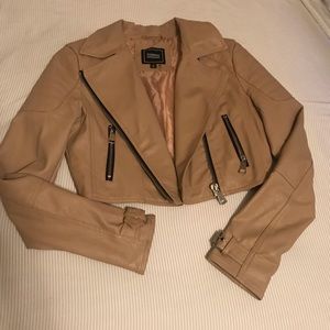 Faux leather tan jacket size small
